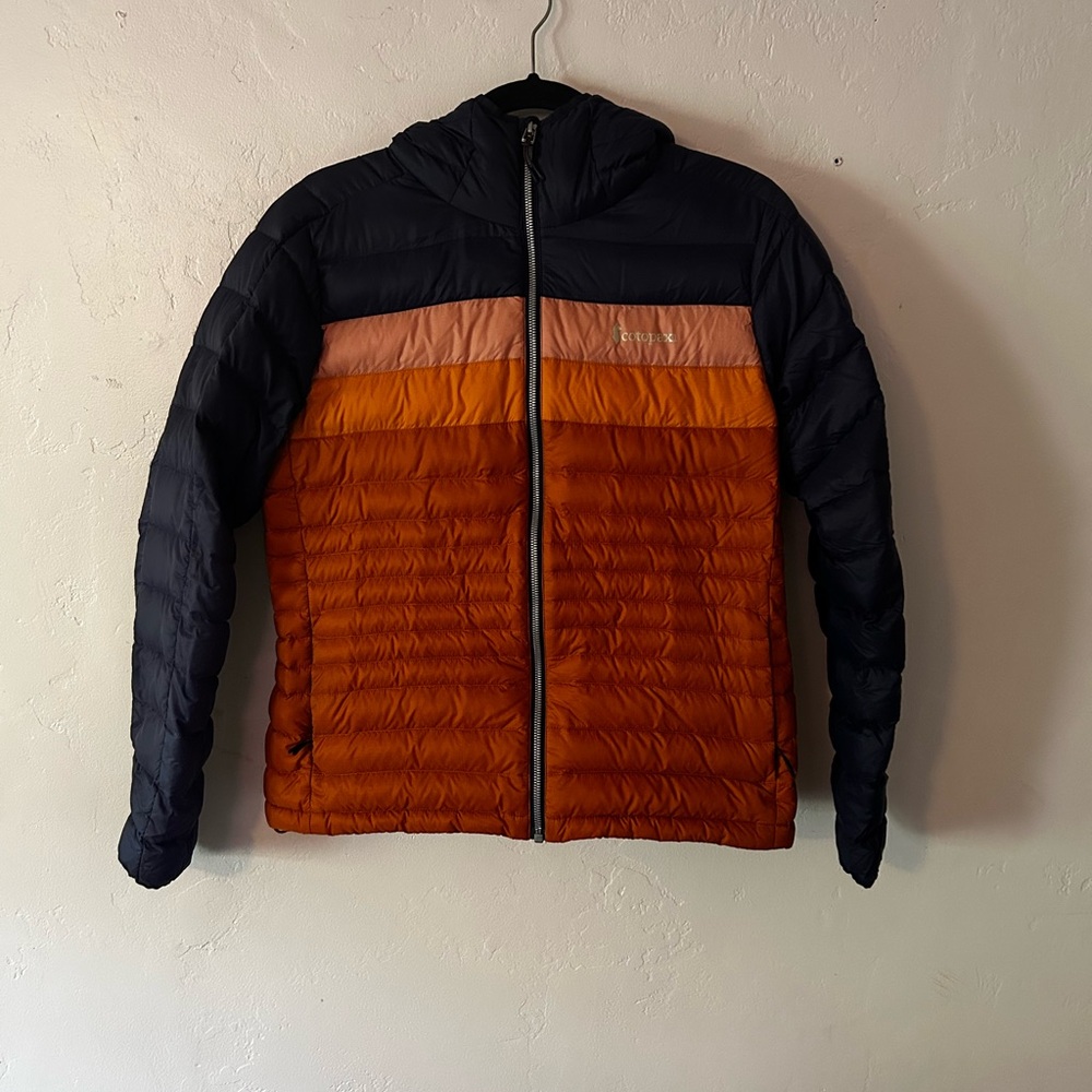 Cotopaxi Orange and Blue Puffer Jacket
